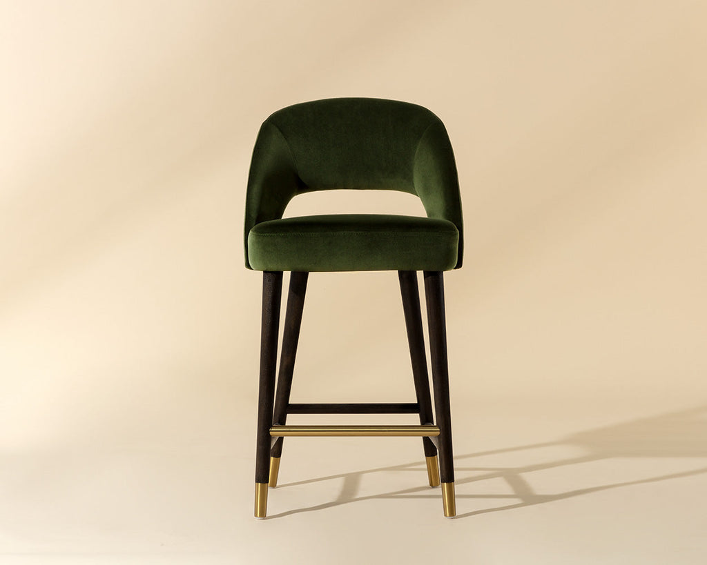 Sunpan Monae Velvet Counter Stool | Cadieux Interiors - Ottawa ...