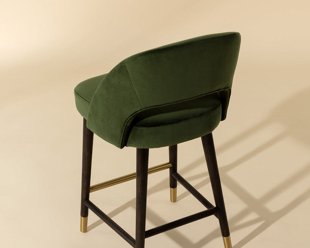 Sunpan Monae Velvet Counter Stool | Cadieux Interiors - Ottawa ...