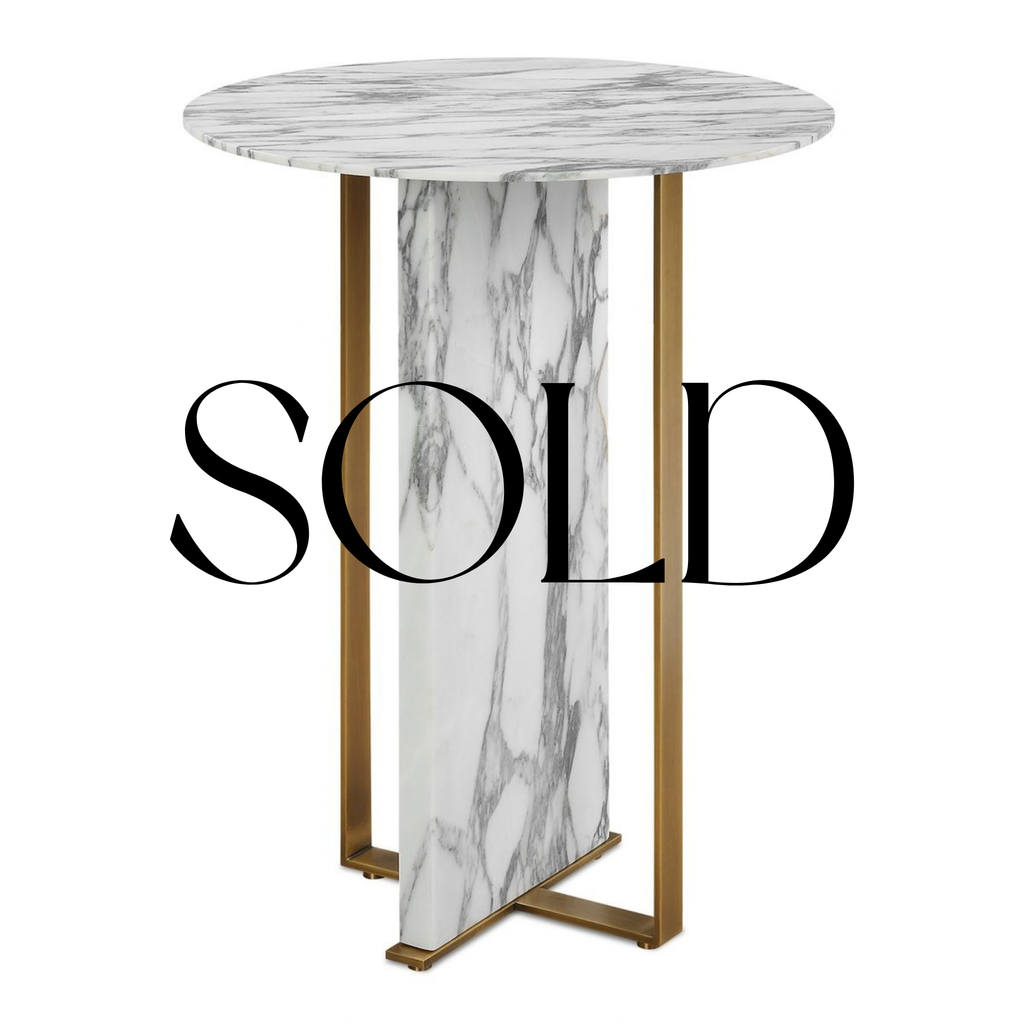 SOLD - Joist Accent Table in Arabescato Marble