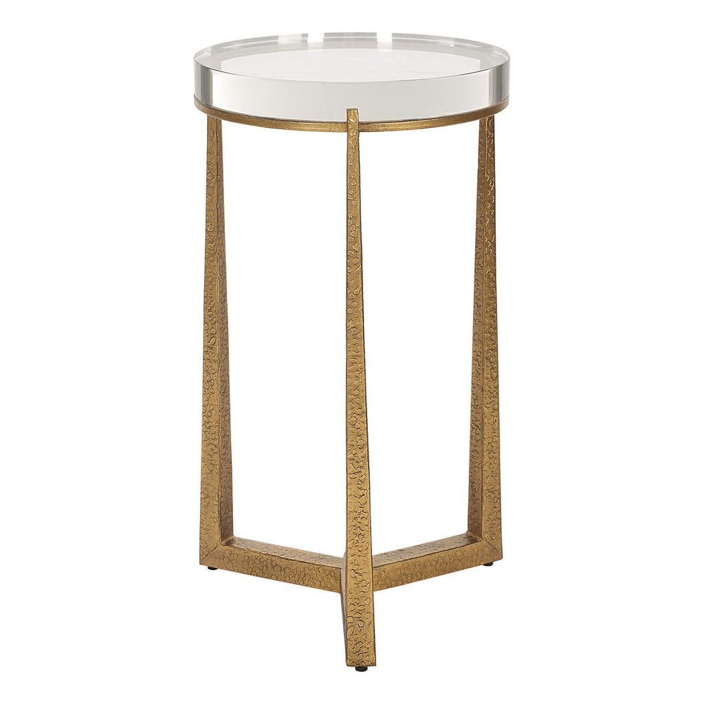 Midas Round Accent Table, Gold
