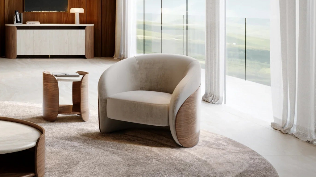 Fleur Wood Back Lounge Chair (CI)