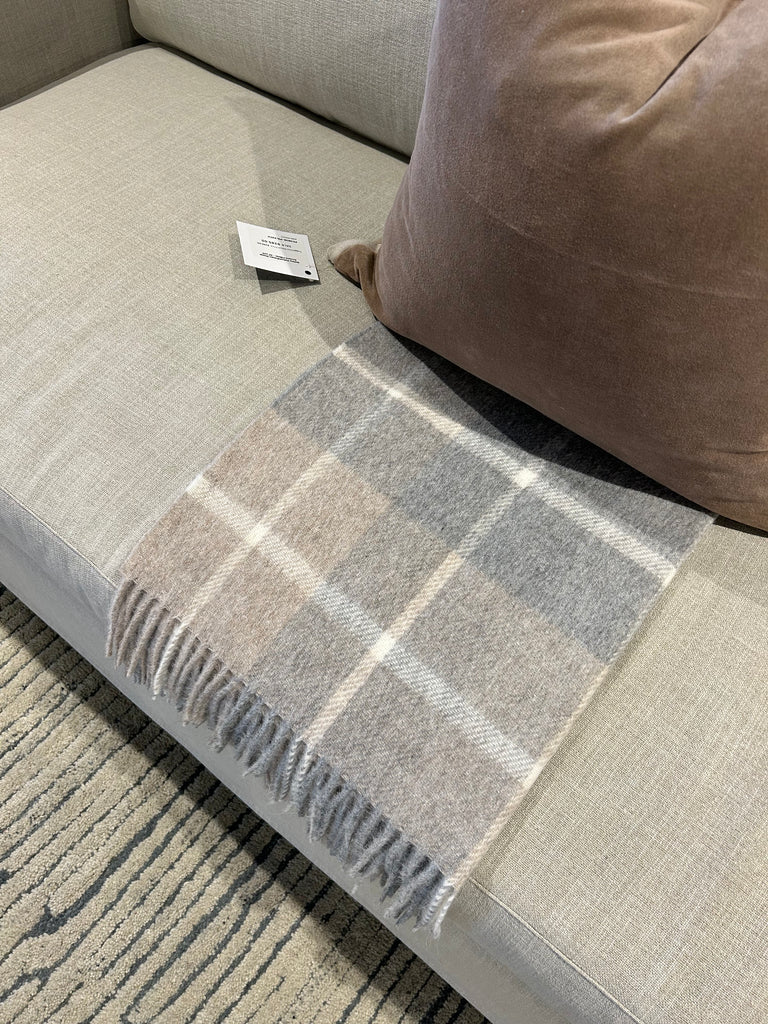 Inverness Throw - Tan, Light Grey & Ivory - 55 x 78