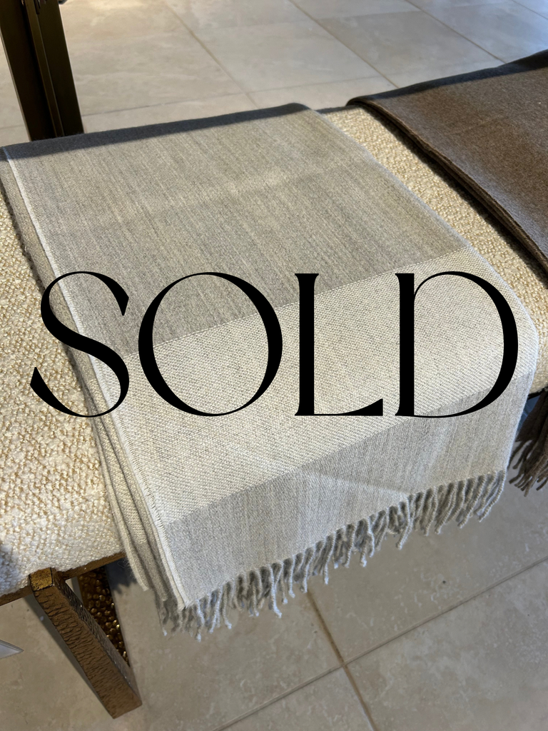 SOLD - Carlisle Throw - Ivory & Grey - 50 x 70