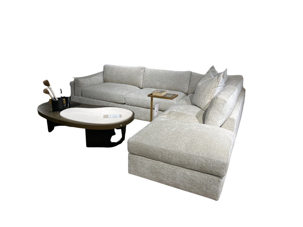 COOKS SECTIONAL 117"W x 92"D in Fabric Clary Cream (ELEMENTS Collection)