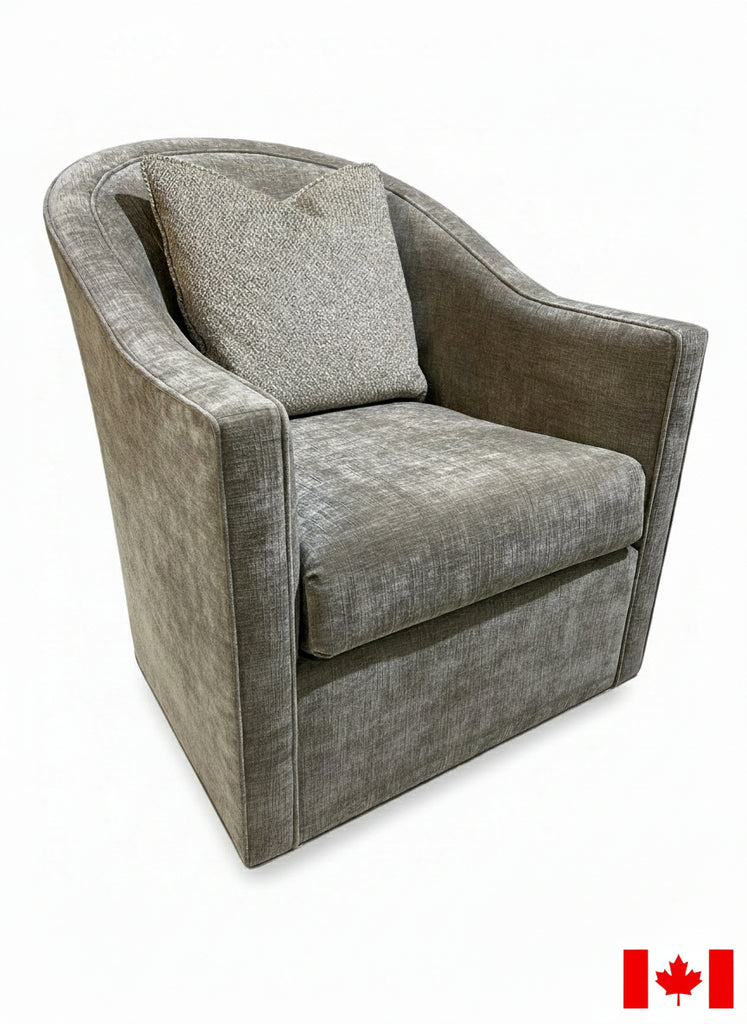 Pierre Swivel Chair in Fabric Juno Taupe