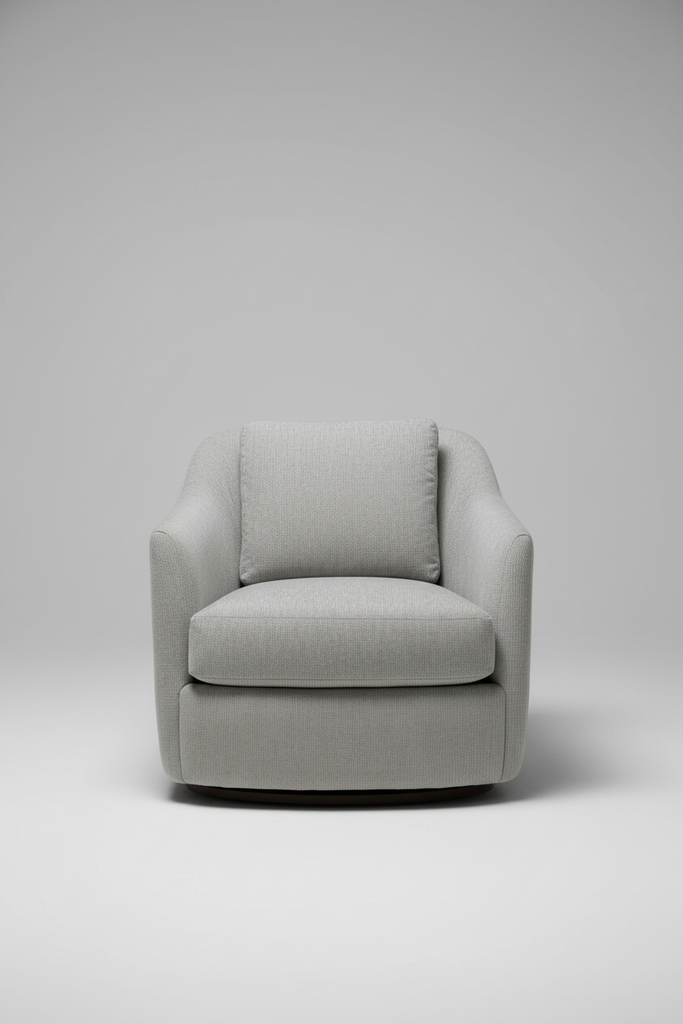REMY SWIVEL CHAIR WITH WOOD BASE IN FABRIC 3684