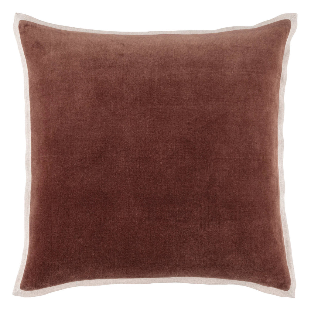 Gehry Velvet/Linen Russet Accent Pillow - 22"x22"