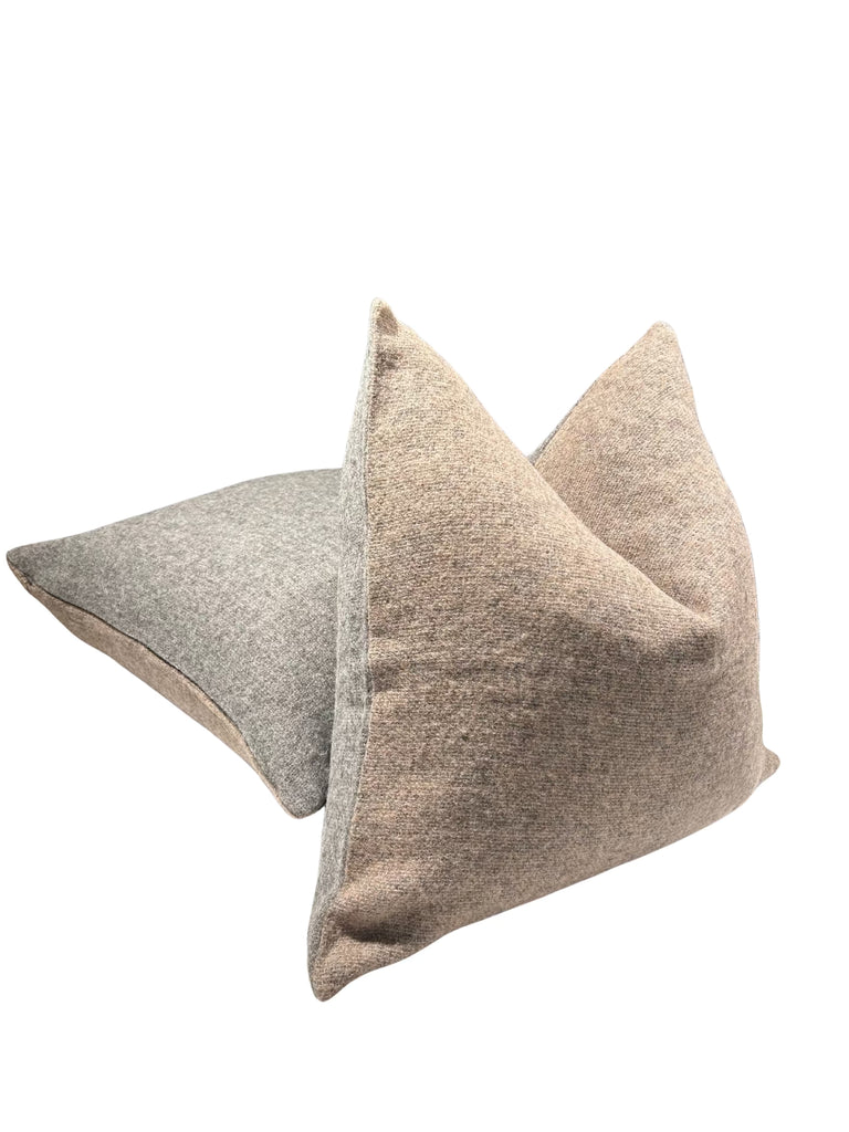 Trafalgar Double Sided Pillow - Grey & Chestnut - 22 x 22