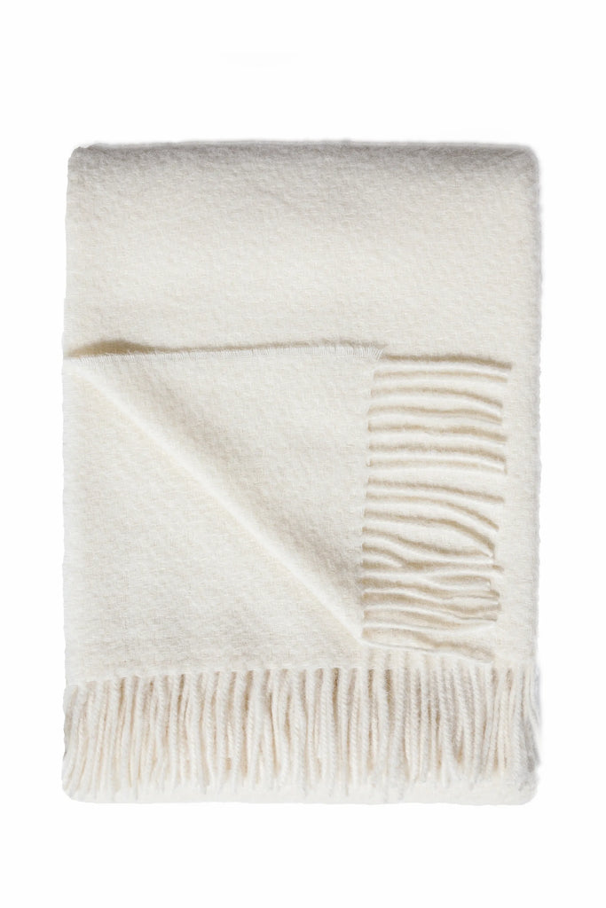 Cork Alpaca & Wool Throw - Ivory - 55 x 78
