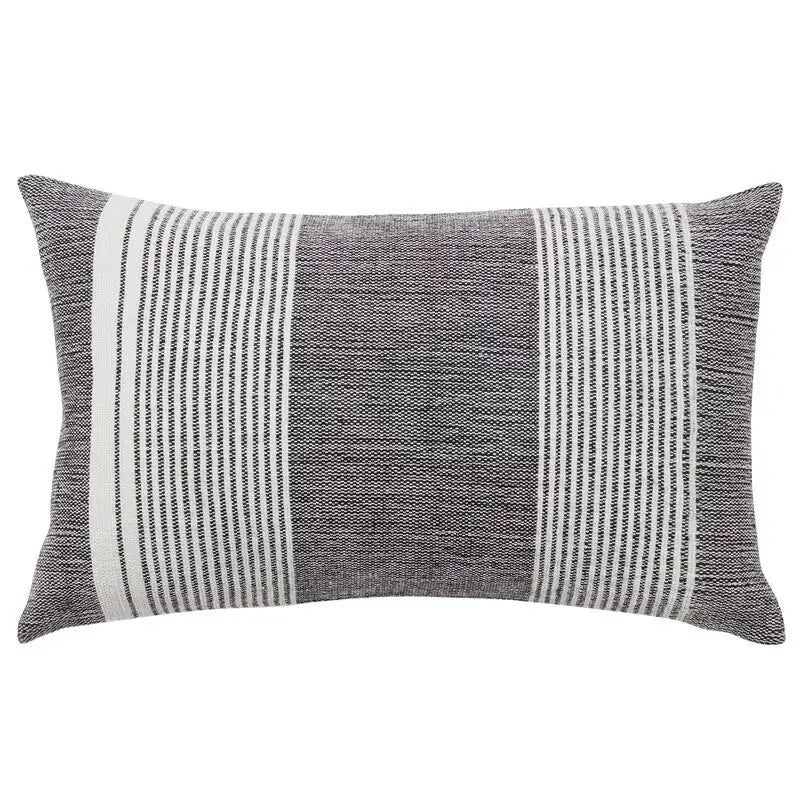 OUTDOOR THROW PILLOWS ACAPULCO BLACK WHITE 13 X21 Cadieux Interiors Ottawa Furniture Store