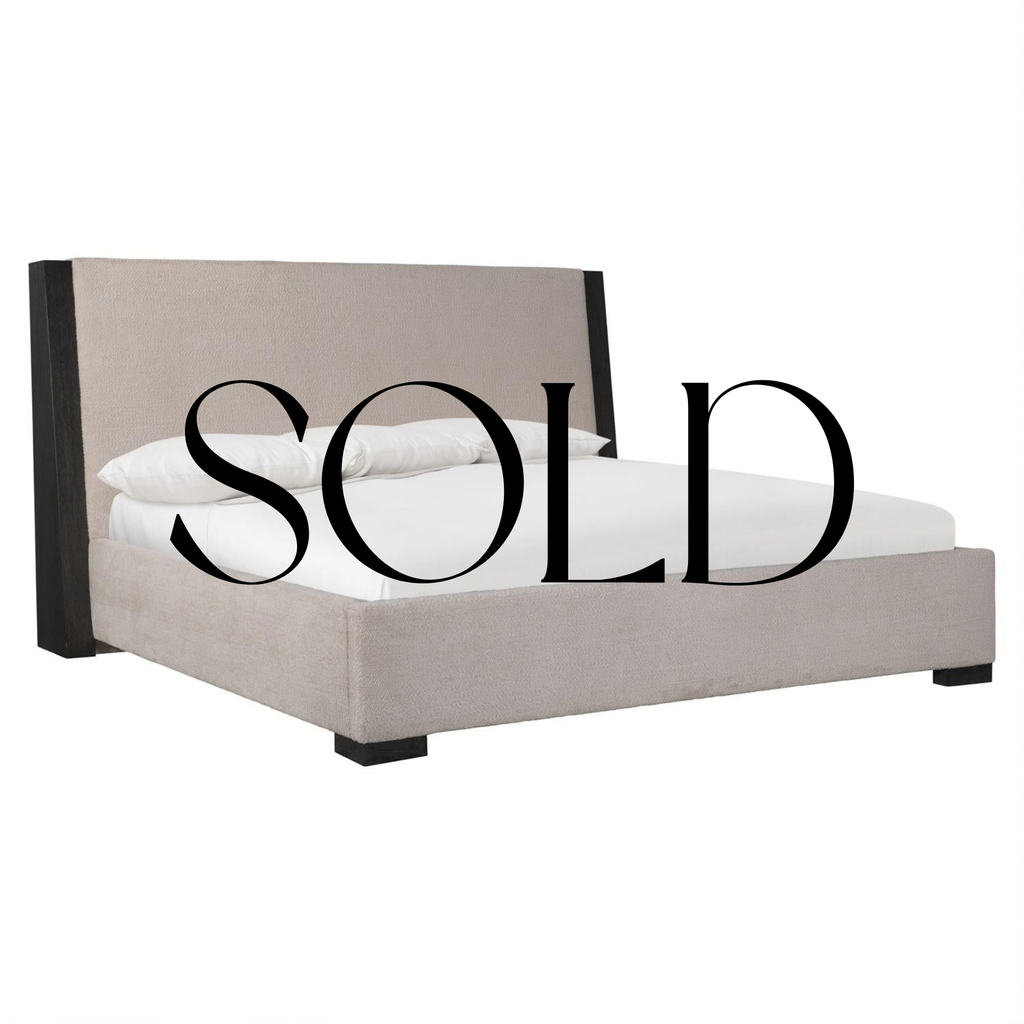 SOLD - Metron King Size Panel Bed in Fabric B618002 - FLOOR MODEL SALE