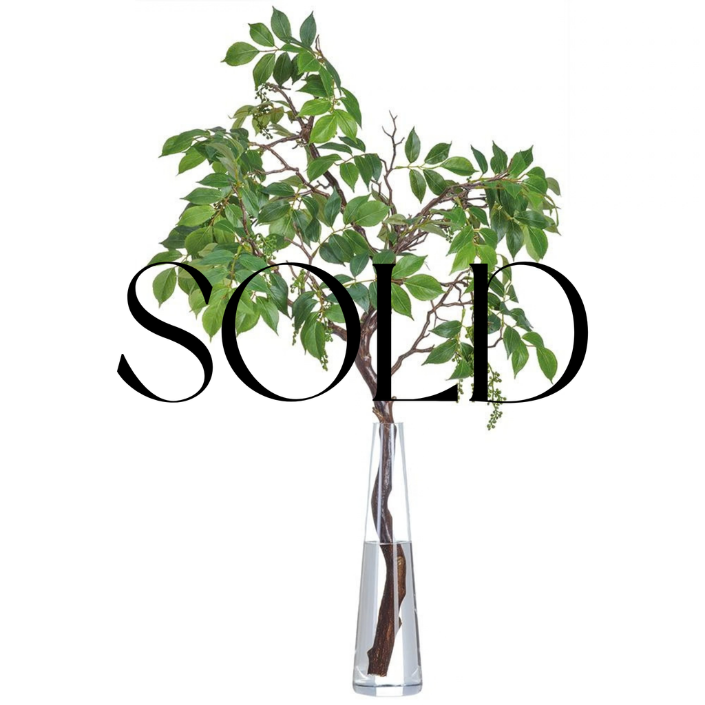SOLD - Mountain Ash Branch in Tall Glass Vase