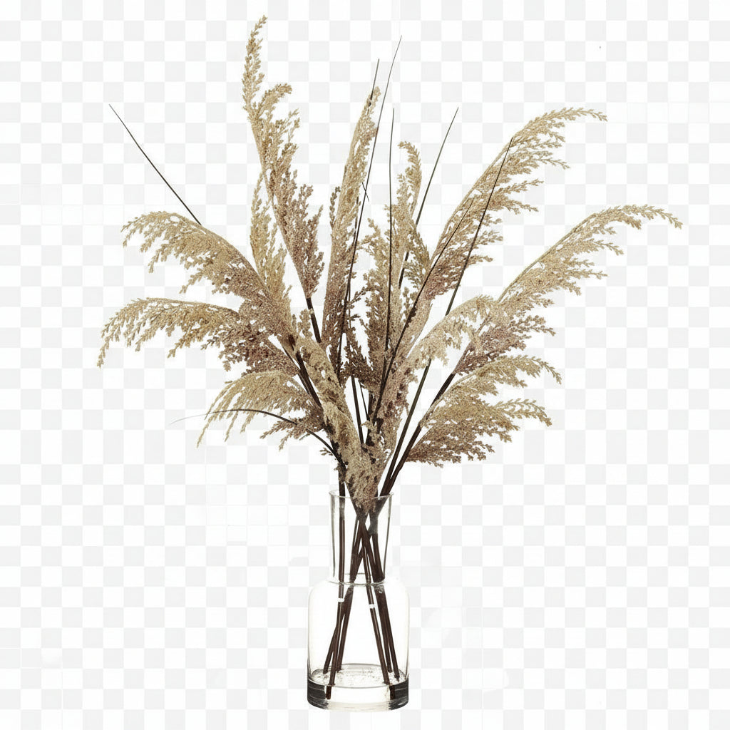 Reed Grass in Glass Vase