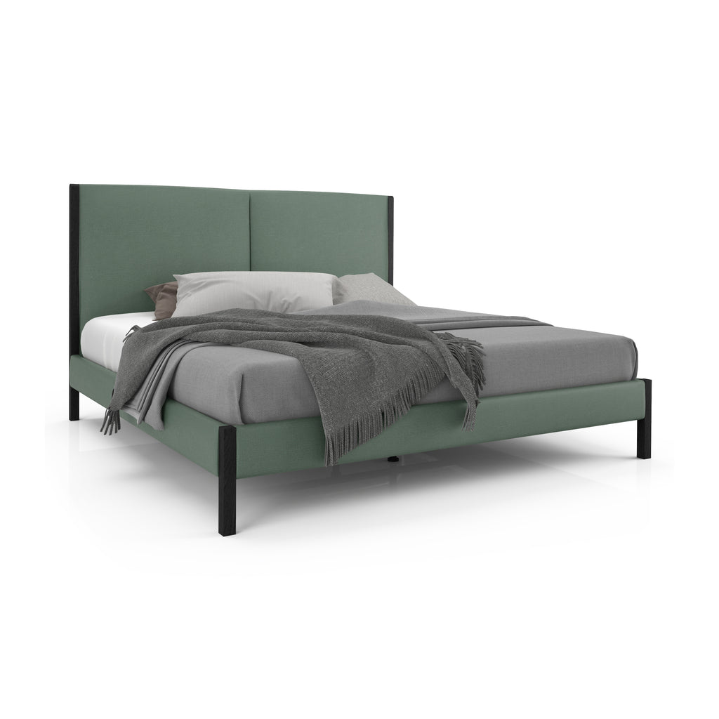 Edgar Upholstered Bed with Ventilated Panel Support + 2 SIZES + 12 FINISH OPTIONS + 30 FABRIC OPTIONS(CI)