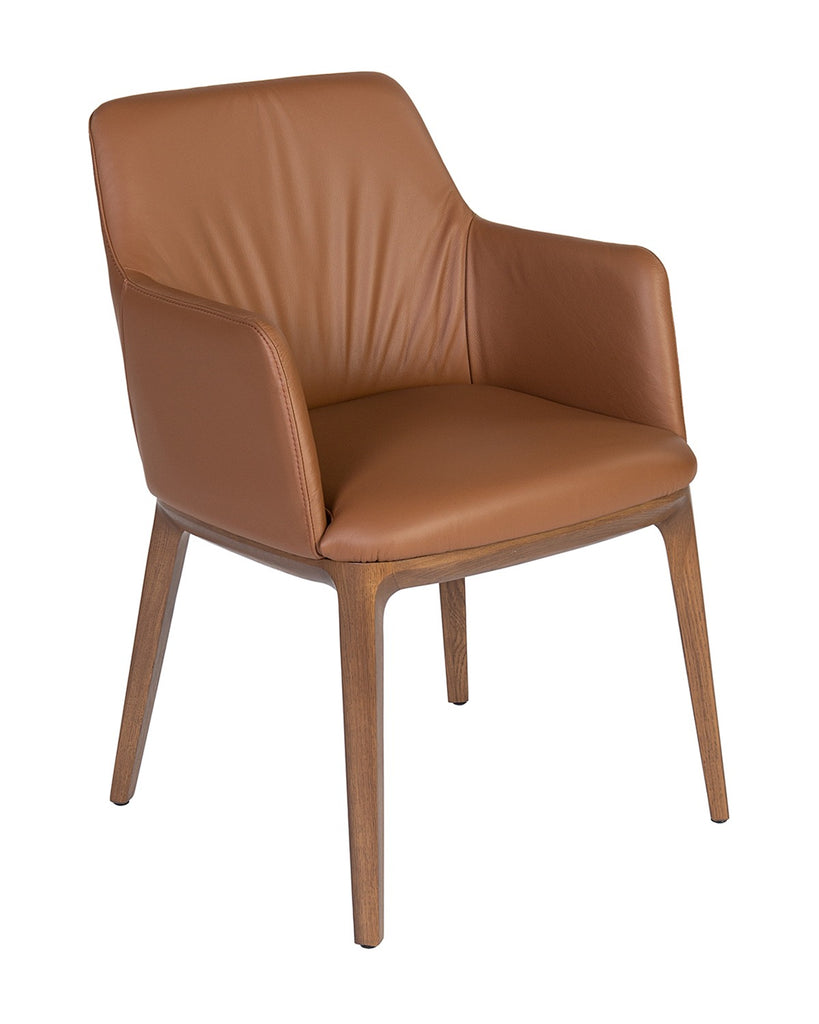 Lidia Dining Arm Chair (available in 3 Leather colours) (CI)