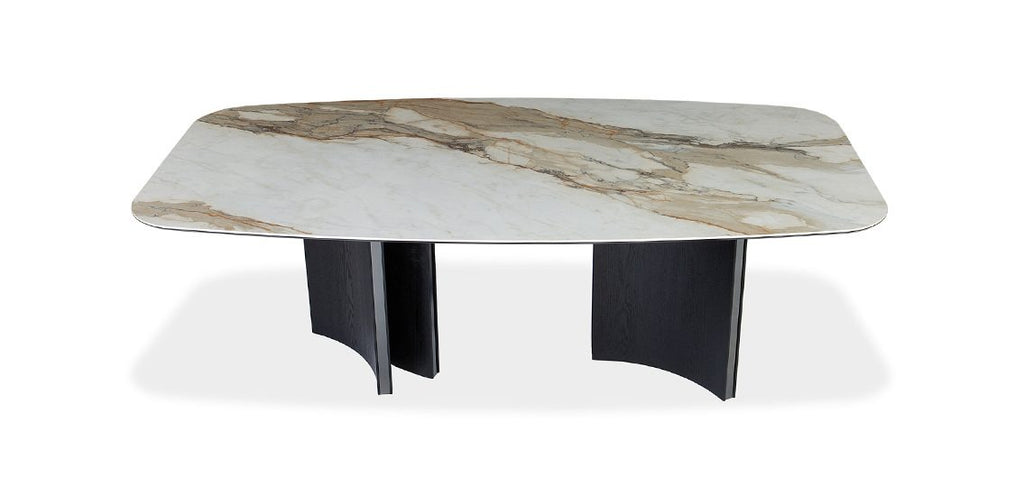 ANDREW Dining Table with Contour Ceramic Top - 6 TOP OPTIONS + 3 SIZES + 2 BASE OPTIONS (CI) (Copy)