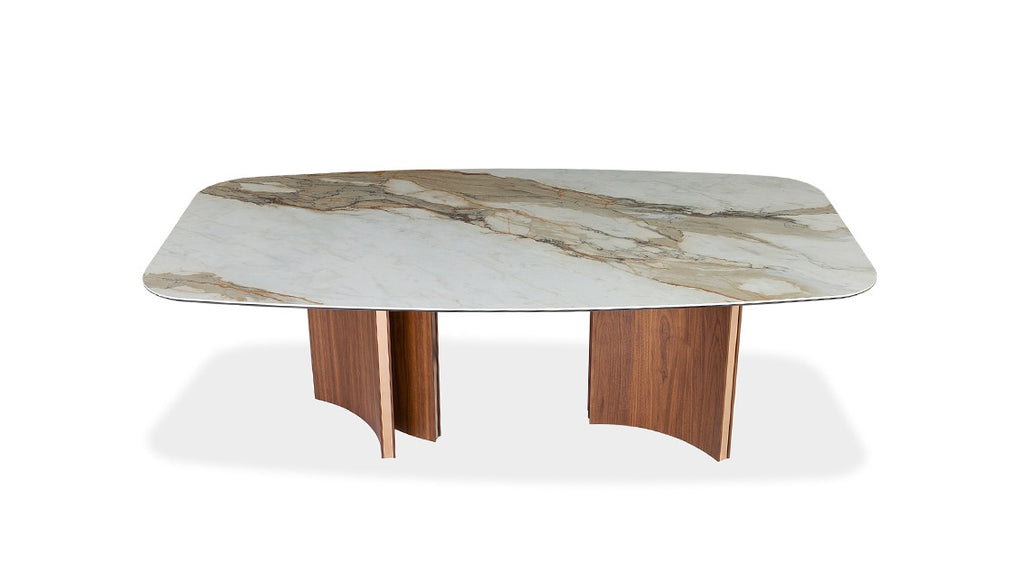 ANDREW Dining Table with Contour Ceramic Top - 6 TOP OPTIONS + 3 SIZES + 2 BASE OPTIONS (CI) (Copy)
