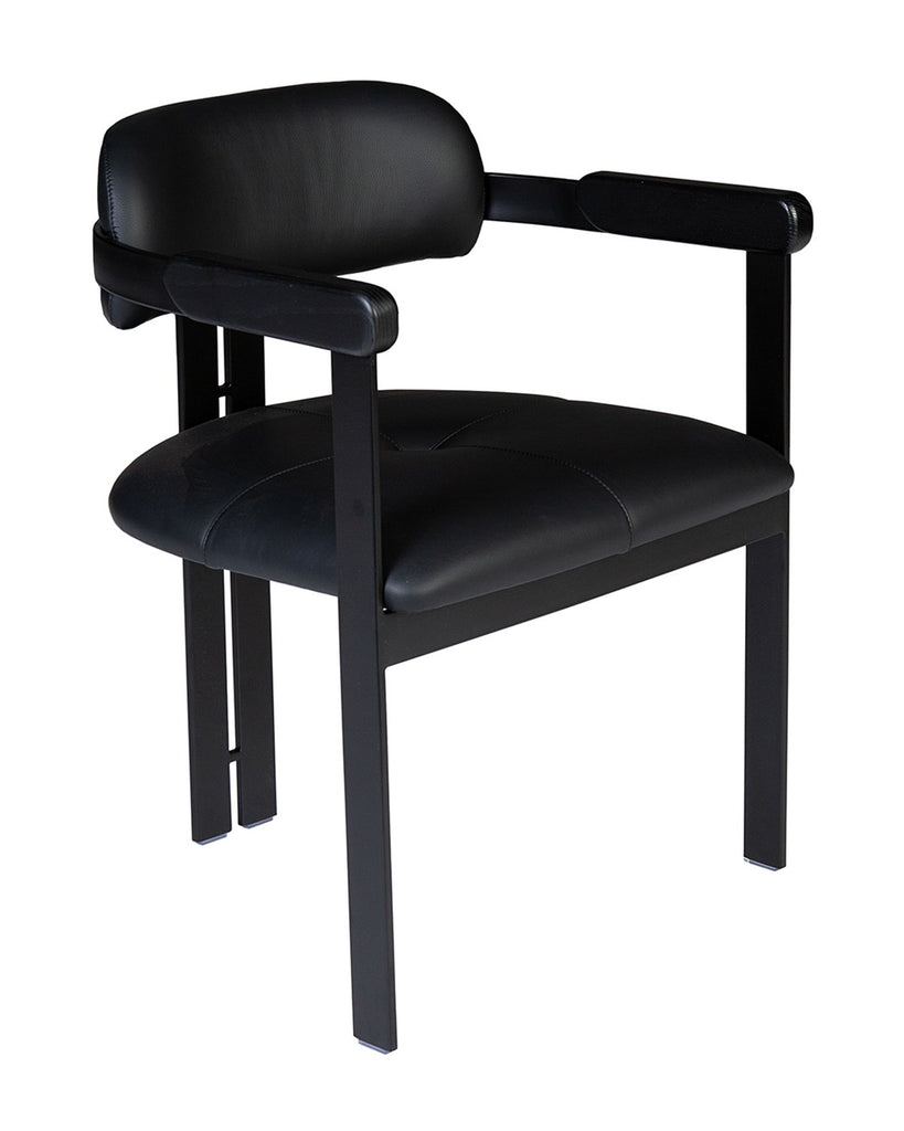 Ruby Dining Chair Black Metal and Black Wood Accents