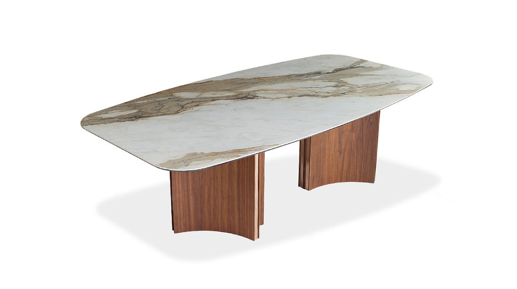 ANDREW Dining Table with Contour Ceramic Top - 6 TOP OPTIONS + 3 SIZES + 2 BASE OPTIONS (CI) (Copy)