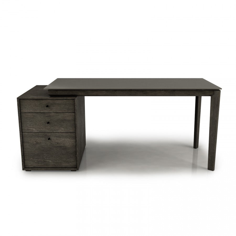 Outline Birch Desk with Lacquered Glass Top (CI)