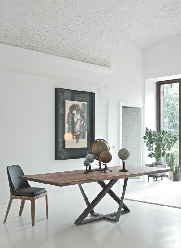 Margot Chair in Anthracite Eco Leather with Walnut Legs